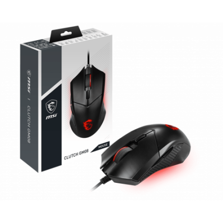 MSI Clutch GM08 ratón Ambidextro USB tipo A Óptico 4200 DPI