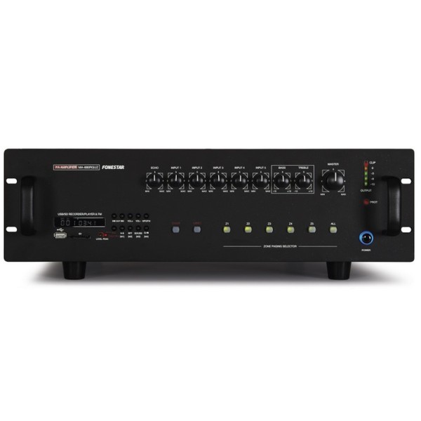 Amplificador megafonia multizona fonestar ma - 680rguz reproductor usb - sd - fm - 680w rms