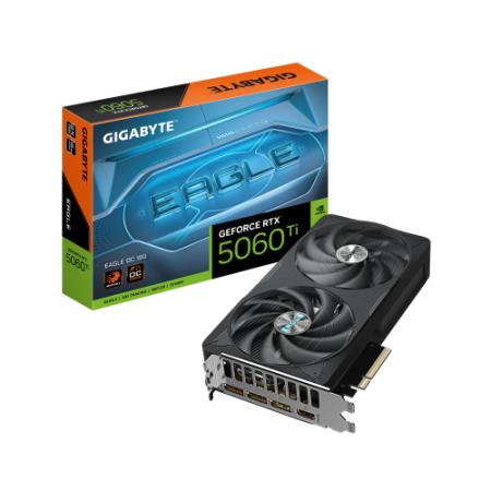 GIGABYTE GeForce RTX 5060 Ti EAGLE OC 16G Tarjeta Gráfica – 16 GB GDDR7, 128 bits, PCI-E 5.0, 2617 MHz Frecuencia del núcleo, 3 