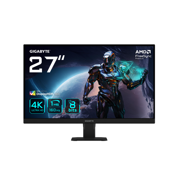 GIGABYTE GS27U 27” Monitor de juegos UHD - 3840 x 2160 (UHD), 160Hz, 1ms, 350 cd/m², Display HDR400, HDMI 2.1, DisplayPort 1.4
