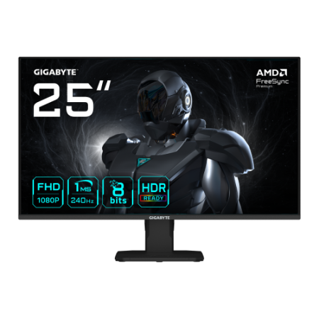 MONITOR GIGABYTE 25″ GS25F2A,SS IPS,1920X1080(FHD),0.09PP,1000:1,1MS,240HZ,2HDMI+1DP,ALTAVOCES