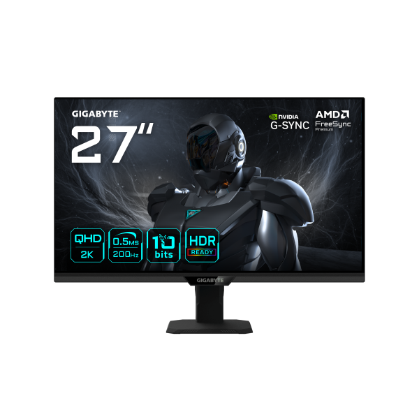 GIGABYTE G27Q20T Monitor Gaming 27” QHD - 2560 x 1440, 200Hz, 0.5ms, Compatible con G-Sync, FreeSync Premium, HDR10, HDMI 2.0, D
