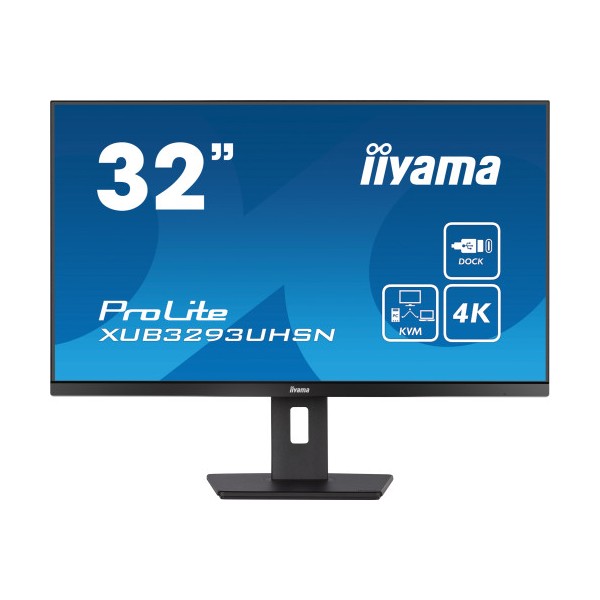MONITOR IIYAMA 32″ XUB3293UHSN-B5, IPS, 60HZ, 4 MS, HDMI, USB, USB-C, DISPLAYPORT, ALT, REG ALT, GIRO, INCL