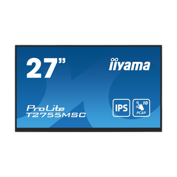 MONITOR IIYAMA 27″ IPS BONDED PCAP 10P TOUCH, 1920X1080, FLAT BEZEL FREE GLASS FRONT, HDMI, DISPLAYPORT, 360CD/M², USB HUB 2X 3.
