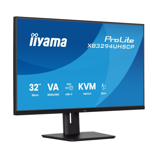 MONITOR IIYAMA, 32 PULGADAS, VA 4K BASE USB-C (95W), CONMUTADOR KVM, PUERTO LAN, COMPATIBILIDAD PIP/PBP