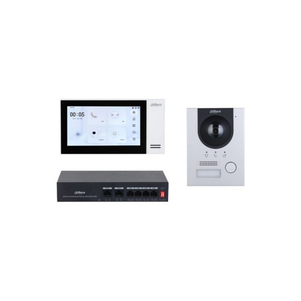 (DHI-KTP01L(S)/DHI-VTO2201F-P-S2/DHI-VTH2421FW-P) DAHUA KIT DE VIDEOPORTERO IP COMPUESTO POR 1X VIDEOPORTERO DHI-VTO2201F-P-S2 1