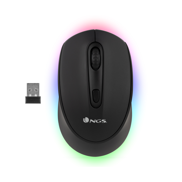 NGS SMOG-RB ratón Juego Ambidextro RF Wireless + Bluetooth Óptico 2400 DPI