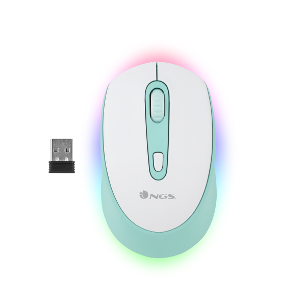 NGS SMOG MINT-RB ratón Juego Ambidextro RF Wireless + Bluetooth Óptico 2400 DPI