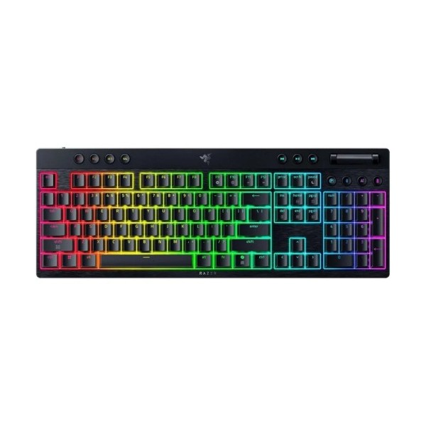 Razer BlackWidow V4 Low-Profile HyperSpeed teclado Juego USB + RF Wireless + Bluetooth QWERTY Internacional de EE.UU. Negro