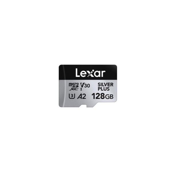 LEXAR 128GB LEXAR HIGH-PERFORMANCE SILVER PLUS MICROSDXC UHS-I, UP TO 205MB/S READ 150MB/S WRITE C10 A2 V30 U3,WITH ADAPTER