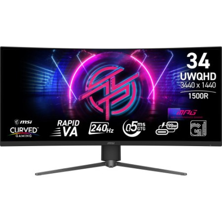 MSI MPG 346CQRF X24 pantalla para PC 86,4 cm (34″) 3440 x 1440 Pixeles UltraWide Quad HD Negro