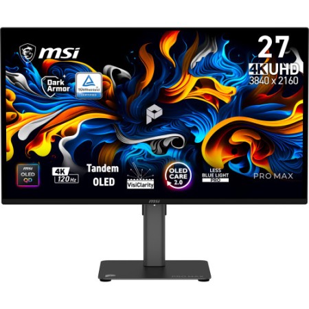 MSI Pro MAX 271UPX12G pantalla para PC 67,3 cm (26.5″) 3840 x 2160 Pixeles UltraWide Full HD QD-OLED Negro