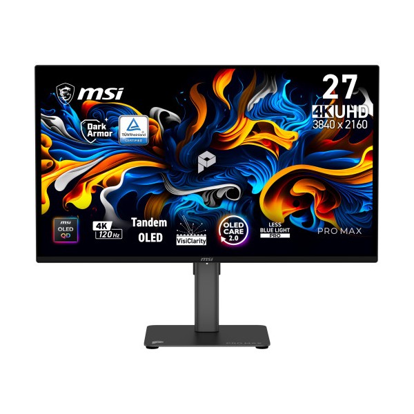 MSI Pro MAX 271UPX12G pantalla para PC 67,3 cm (26.5″) 3840 x 2160 Pixeles UltraWide Full HD QD-OLED Negro