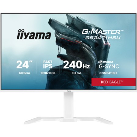 iiyama G-MASTER GB2471HSU-W1 pantalla para PC 60,5 cm (23.8″) 1920 x 1080 Pixeles Blanco
