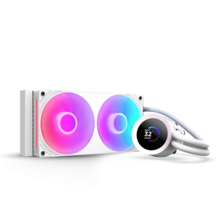 NZXT KRAKEN 240 RGB V2 - 240MM AIO LIQUID COOLER W/ 1.54IN. DISPLAY & RGB CORE FAN ENTRY VERSION (WHITE)