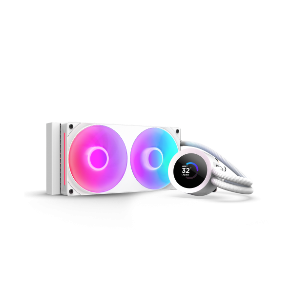 NZXT KRAKEN 240 RGB V2 - 240MM AIO LIQUID COOLER W/ 1.54IN. DISPLAY & RGB CORE FAN ENTRY VERSION (WHITE)