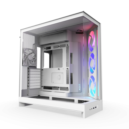 CAJA NZXT H9 FLOW RGB (2025) DUAL-CHAMBER MID-TOWER CASE W/ RGB FANS - ALL WHITE