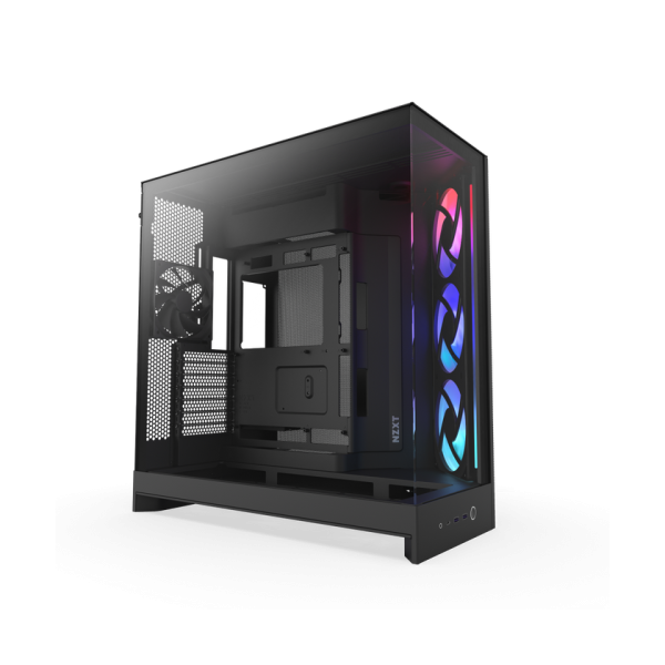 CAJA NZXT H9 FLOW RGB (2025) DUAL-CHAMBER MID-TOWER CASE W/ RGB FANS - ALL BLACK