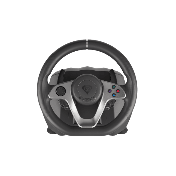 GENESIS Seaborg 400 Negro, Plata USB Volante + Pedales Nintendo Switch, PC, PlayStation 4, Playstation 3, Xbox 360, Xbox One, Xb