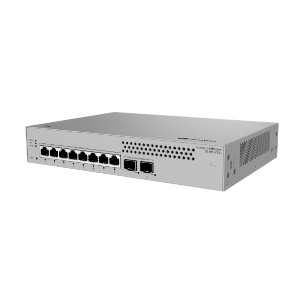 HUAWEI DATA COMMUNICATION,S220S 8T2J,S220S 8T2J,S220S 8T2J 8 10 100 1000BASE T PORTS, 2 2.5GE SFP PORTS, BUILT IN AC POWER, FANL