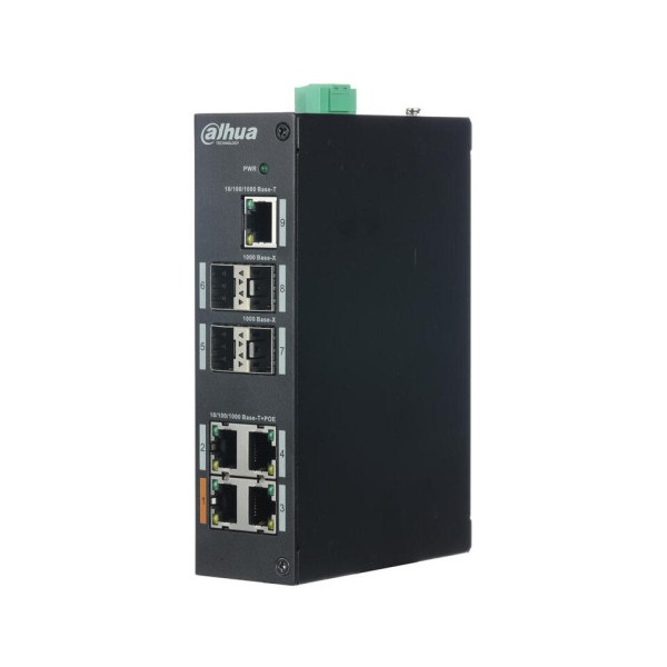 (DH-PFS3409-4GT-V2) DAHUA SWITCH INDUSTRIAL L2 4 PUERTOS +1 UPLINK GIGABIT + 4 SFP