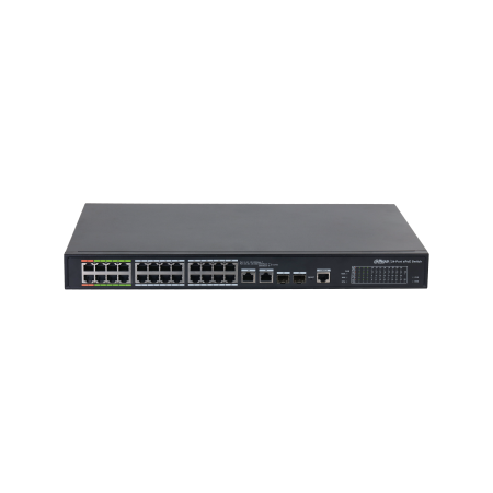 (DH-LR2226-24ET-360-V2) DAHUA SWITCH L2 EPOE GESTIONABLE 24 PUERTOS 10/100 (8 EPOE/EOC + 16 POE) + 2 UPLINK COMBO GIGABIT/SFP
