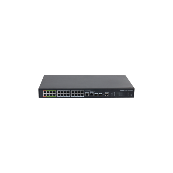 (DH-LR2226-24ET-360-V2) DAHUA SWITCH L2 EPOE GESTIONABLE 24 PUERTOS 10/100 (8 EPOE/EOC + 16 POE) + 2 UPLINK COMBO GIGABIT/SFP