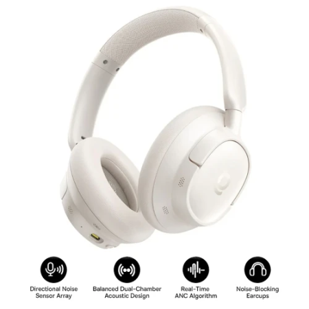 OS-BASEUS BASS BH1 NC WIRELESS NOISE CANCELLING HEADPHONES STARLIGHT OFF-WHITE