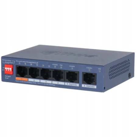 (DH-CS4006-4GT-60-V2) DAHUA SWITCH 6 PUERTOS CLOUD MANAGED GIGABIT, 4 PUERTOS POE, 60W, HI-POE, L2