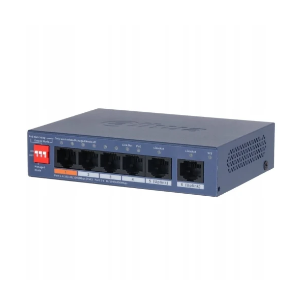(DH-CS4006-4GT-60-V2) DAHUA SWITCH 6 PUERTOS CLOUD MANAGED GIGABIT, 4 PUERTOS POE, 60W, HI-POE, L2