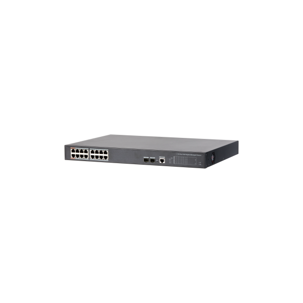 DAHUA - DH-PFS4218-16GT-240 - SWITCH POE 16 PUERTOS GIGABIT + 2 SFP UPLINK GIGABIT 240W 802.3AT MANEJABLE LAYER 2