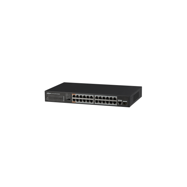 (DH-PFS3125-24ET-190) DAHUA SWITCH POE 24 PUERTOS + 1 GIGABIT COMBO RJ45/SFP