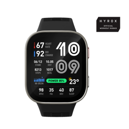 Amazfit Bip Max 5,26 cm (2.07″) AMOLED Digital 432 x 514 Pixeles Pantalla táctil Negro Wifi GPS (satélite)