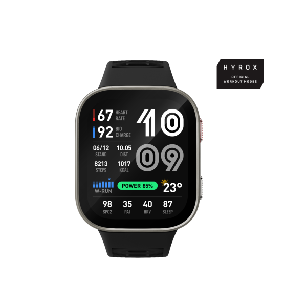 Amazfit Bip Max 5,26 cm (2.07″) AMOLED Digital 432 x 514 Pixeles Pantalla táctil Negro Wifi GPS (satélite)