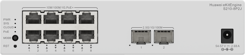 HUAWEI S210-8P2J (4 X 10/100/1000BASE-T PORTS (POE+), 8 X 10/100/1000/2.5GBASE-T PORTS (4 X POE+, 4 X POE++), 2 X 10GE SFP+ PORT