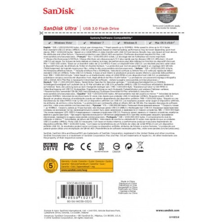 Sandisk Ultra unidad flash USB 32 GB USB tipo A 3.2 Gen 1 (3.1 Gen 1) Negro