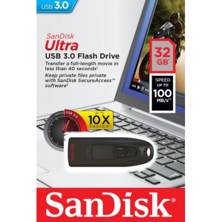 Sandisk Ultra unidad flash USB 32 GB USB tipo A 3.2 Gen 1 (3.1 Gen 1) Negro