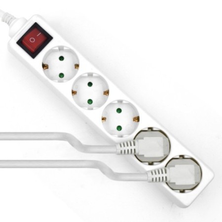 Ewent EW3916 base múltiple 1,5 m 5 salidas AC Interior Blanco
