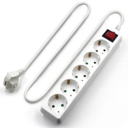Ewent EW3916 base múltiple 1,5 m 5 salidas AC Interior Blanco