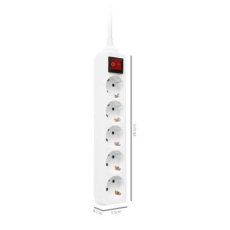 Ewent EW3916 base múltiple 1,5 m 5 salidas AC Interior Blanco