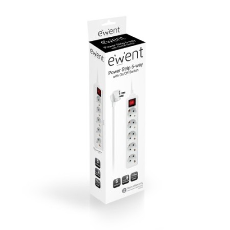 Ewent EW3916 base múltiple 1,5 m 5 salidas AC Interior Blanco