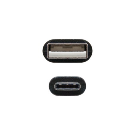 Nanocable USB 2.0, 0.5m cable USB 0,5 m USB C USB A Negro
