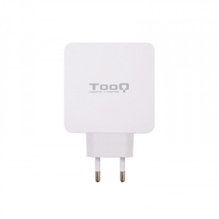 TooQ Cargador de Pared doble puerto USB-C PD + USB A QC3.0, 48W