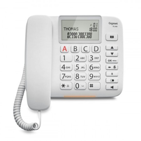 Gigaset DL380 Teléfono analógico Blanco Identificador de llamadas
