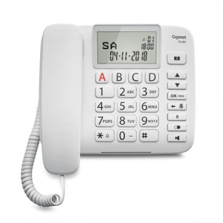 Gigaset DL380 Teléfono analógico Blanco Identificador de llamadas