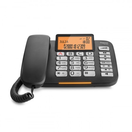 Gigaset DL 580 teléfono Teléfono analógico Negro Identificador de llamadas
