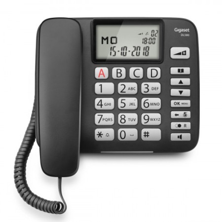 Gigaset DL 580 teléfono Teléfono analógico Negro Identificador de llamadas