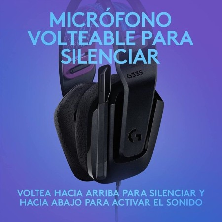 Auriculares Gaming con Micrófono Logitech G335/ Jack 3.5/ Negros