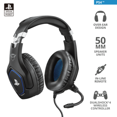 Trust GXT 488 Forze PS4 Auriculares Diadema Negro