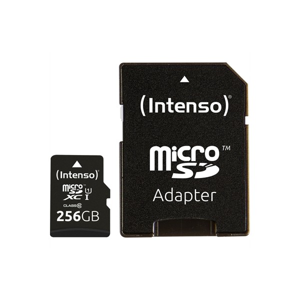 Tarjeta memoria micro sd intenso 256gb uhs - i cl10  adaptador sd